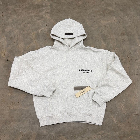 Fear of God Essentials SS22 'Light Oatmeal' Hoodie Size L - Picture 2 of 7